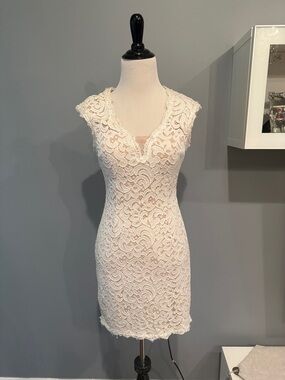 Aqua Cream Lace Mini Dress